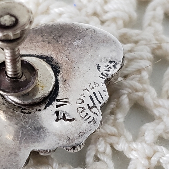 Antique Vintage 925 Black Onyx Screw Back Earrings - Picture 4 of 7